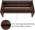 BON AUGURE Entryway Bench with Shoe Storage, 2-Tier Shoe Rack Bench with Cushion, Wood Benches for Bedroom, Living Room, Mudroom, Hall (Rustic Oak, 40 in Wide)