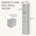 Wood Cube Storage Organizer White Bookshelf - 1-Tier Freestanding Storage Cabinet with Legs for Home Office, 8-Cubes Open Shelf