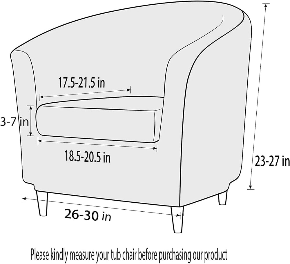 Chair is Not Included, Cover Only,2 Pieces Velvet Tub Chair Covers with Cushi...