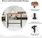 5 Pieces Industrial Dining Table Set Rustic Rectangular High Pub Table with Chairs Farmhouse Meeting Computer Desk and Stools for Office