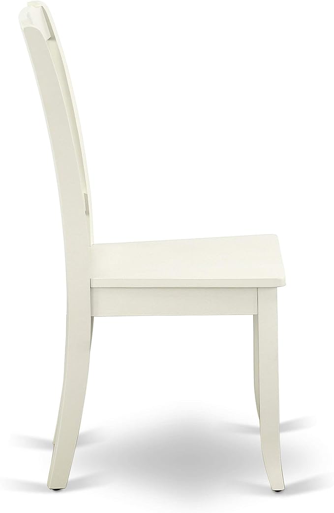 East West Furniture AMDA3-LWH-W 3 Piece Dinette Set for Small Spaces Contains a Round Kitchen Table with Pedestal and 2 Dining Chairs, 36x36 Inch, Linen White