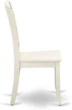 East West Furniture AMDA3-LWH-W 3 Piece Dinette Set for Small Spaces Contains a Round Kitchen Table with Pedestal and 2 Dining Chairs, 36x36 Inch, Linen White