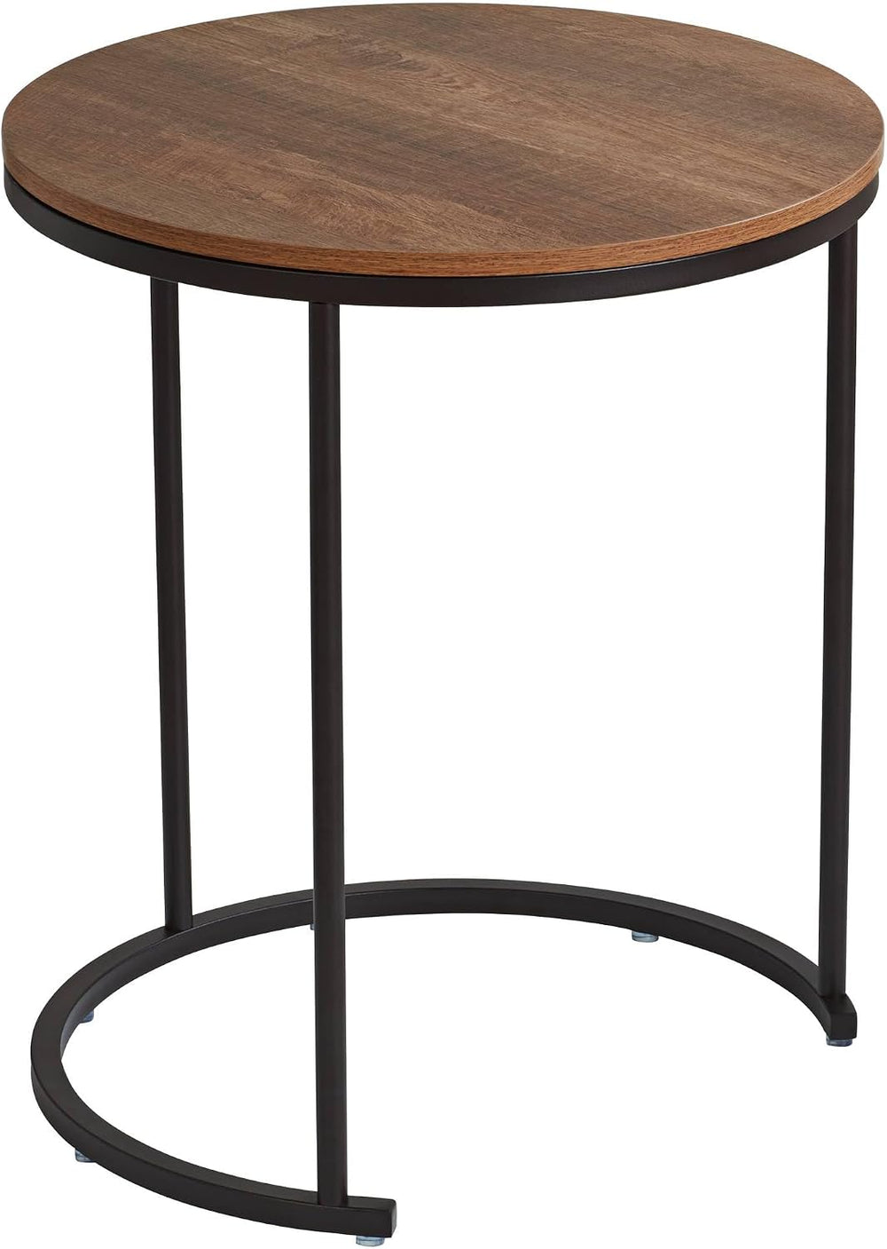 Studio 55D Santa Maria Modern Industrial Set of 2 Small Walnut Round Circle O...