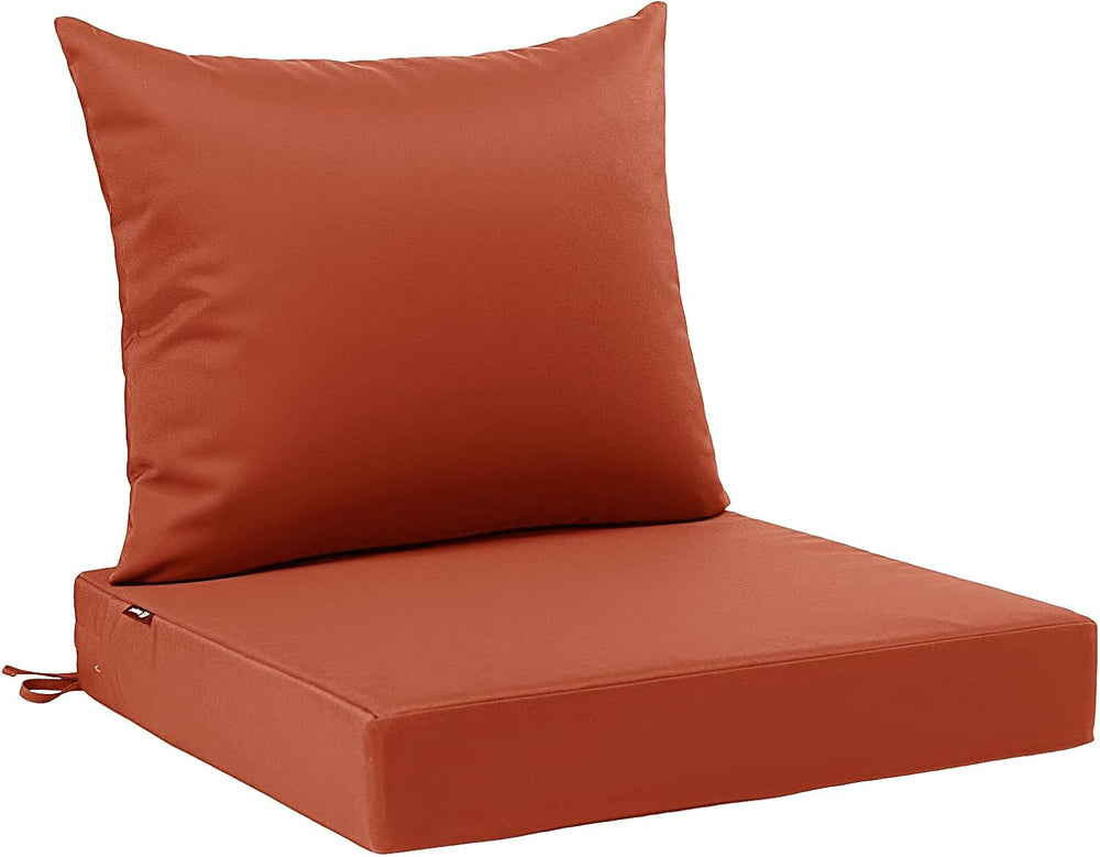 Favoyard Outdoor Patio Seat Cushions Set, 22 x 22 Inch, Waterproof, Red