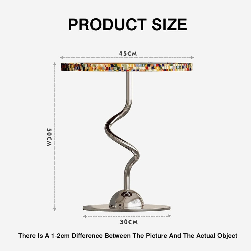 Bedside/Sofa Side Table – Shell-Style Accent Table (Suitable for Living Room,...