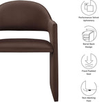 Modway Talia Performance Velvet Dining Armchair in Chocolate Brown