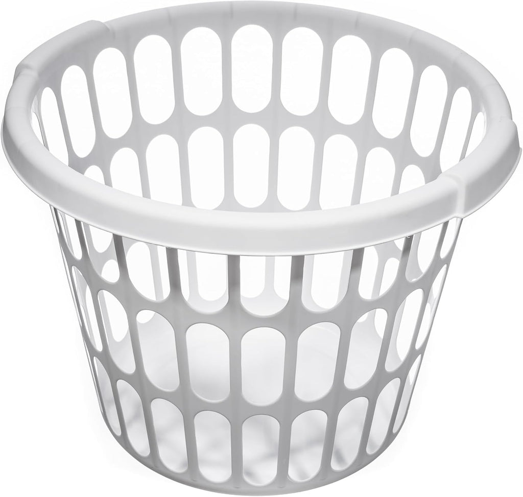 10-Pack Round White Plastic Laundry Basket, Suitable for Use in Bathrooms, Laundry Rooms, Bedrooms and Dormitories, Lightweight and Durable.
