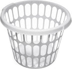 10-Pack Round White Plastic Laundry Basket, Suitable for Use in Bathrooms, Laundry Rooms, Bedrooms and Dormitories, Lightweight and Durable.
