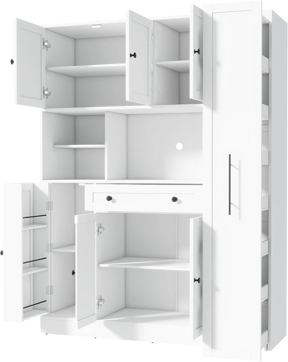Merax 70'' Tall Traditional Freestanding Buffet with Hutch, Large Kit...