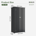 Aoxun 22 Cu.Ft Outdoor Storage Cabinet Metal Garden Shed with 2 Adjustable Shelves 3 Layer Waterproof Vertical Storage Shed for Patio Garden, Garage, Porch