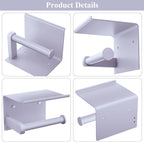 Tindbea Toilet Paper Holder with Shelf Adhesive or Screw Wall Mounted Toilet Paper Roll Dispenser Storage, Stainless Steel Bathroom Shelf Holder Accessories (Lavender Purple)
