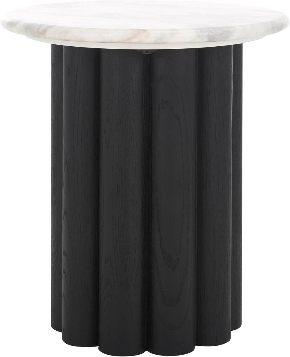 SAFAVIEH Couture Collection - Roxiella Black Solid Wood & Round Marble To...