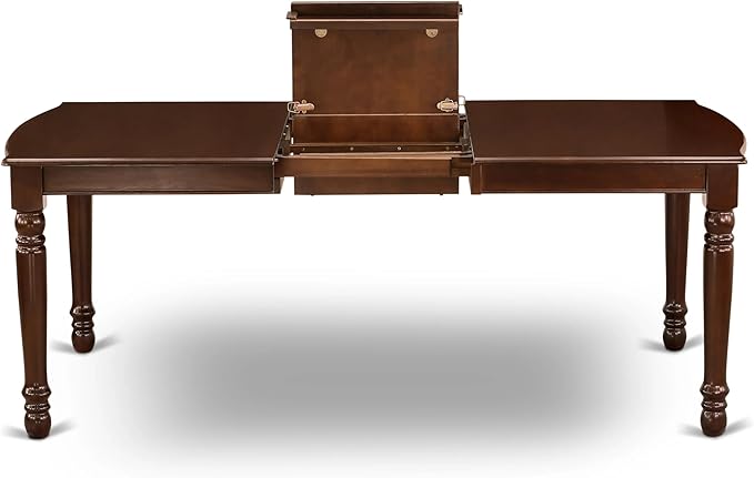 East West Furniture DOT-MAH-T Dover Dining Table - a Rectangle Wooden Table Top with Butterfly Leaf & Stylish Legs, 42x78 Inch, Mahogany