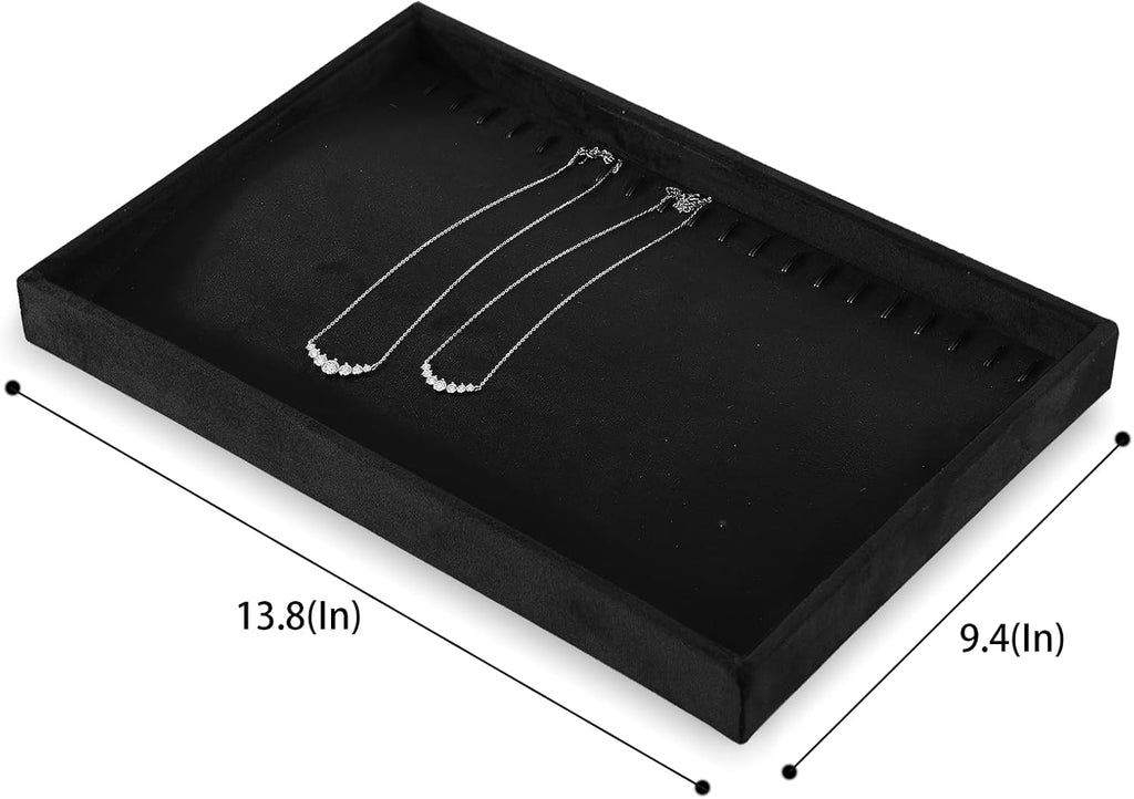 Necklace Holder Organizer, Velvet Jewelry Trays,Premium Necklace Case,Luxury Jewelry Displays,Black Bracelet Organizer