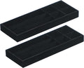 2Pcs Desk Drawer Storage Tray, Nightstand Organizer Tray, Necklace Bracelet Ring Earring Jewelry Display Tray, Grid Table Organizer Holder Tray for Sunglass, Phone, Watch, Perfume (7 grid)/Black