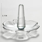 Crystal Ring Holder Decorative Jewelry Tray Valentine Engagement Wedding Birthday Gifts for Women (Hexagon)