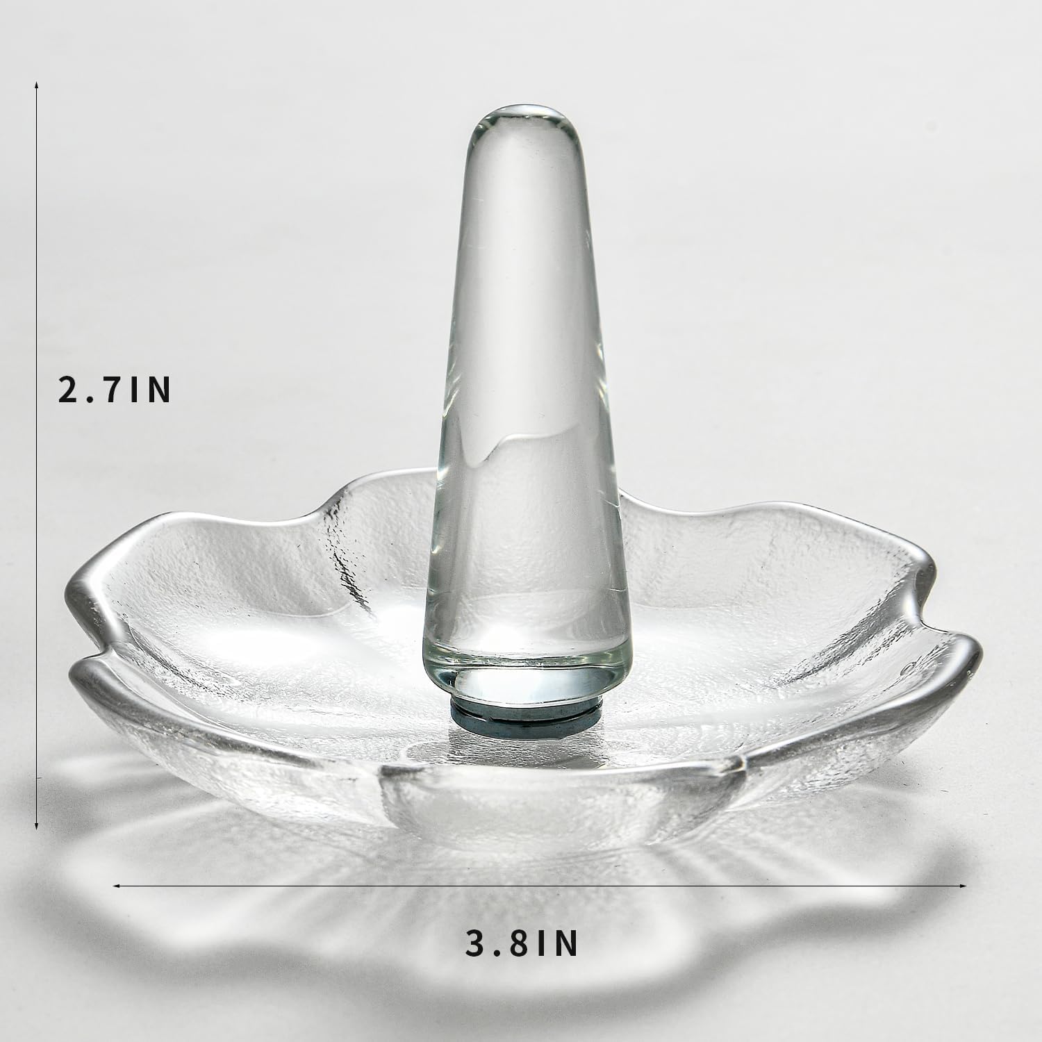 Crystal Ring Holder Decorative Jewelry Tray Valentine Engagement Wedding Birthday Gifts for Women (Hexagon)