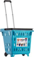 dbest products GoCart,Teal Grocery Cart Shopping Laundry Basket on Wheels