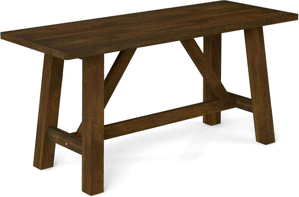 GOFLAME 38” Wood Dining Bench, Farmhouse Entryway Bench with Rubber Wood Fram...