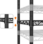 SINGAYE 3 Small Shelves Storage Shelf Wire Shelving Unit Metal Shelf Adjustable Organizers Storage Shelving with Wheels for Bathroom Laundry Room Kitchen Pantry11.5”D x 17.5”W x 30.5”H Black