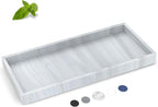 Silicone Bathroom Tray,Shatterproof Bathroom Vanity Tray,High-Grade Silicone Durable Rectangle Tray for Bathroom Trays for Counter Soap Dispenser Tray-Large 10.6 * 5.1 in