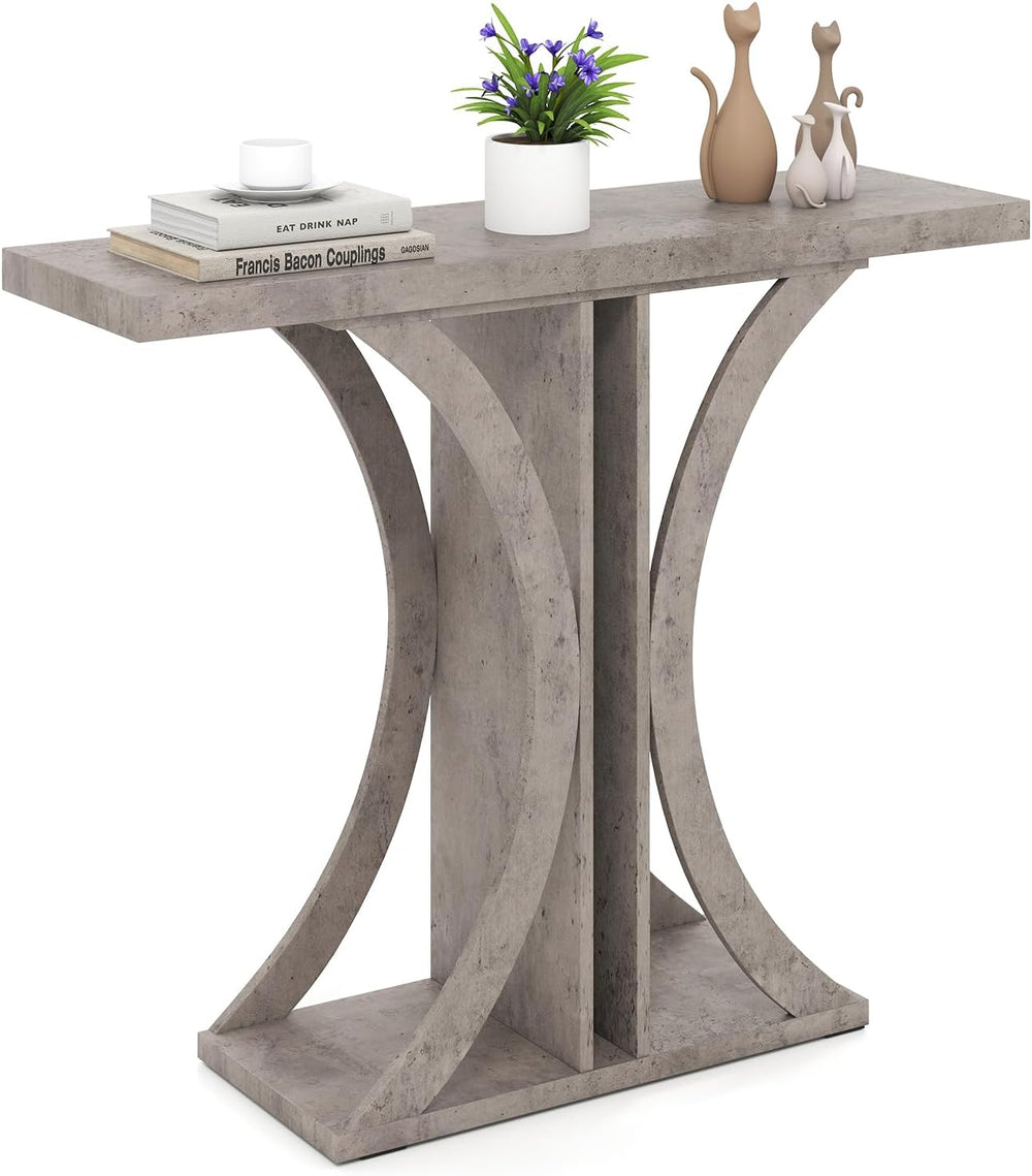 GIANTEX 40" Narrow Console Table, Industrial T-Shaped Entryway Table | S...