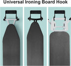 Ironing Board Hanger Wall Mount Ironing Board Holder Organizer Wall Rack for Laundry Rooms Storage Rack Hanging Shelf Hanger (White) (Black)