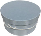 Sarah's Hat Boxes Classic Light Blue Hat Box – 14.75" x 7.5" (Dia. x Ht.) Handmade in USA – Odorless Non-Toxic Adhesive, Cording Handle – Premium Storage for Hats & Accessories