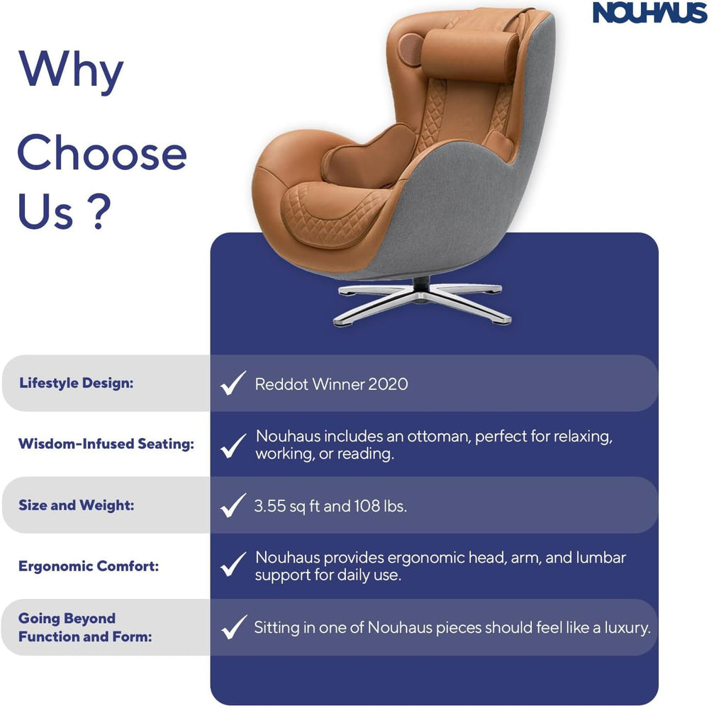 NOUHAUS Heated Classic Massage Chair Full Body and Spot Massaging Recliner wi...
