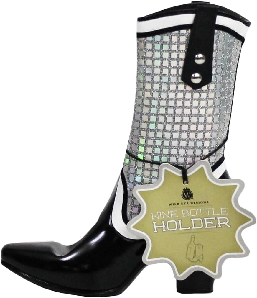 Fashion Forward Dazzling Disco Glitter Cowboy Boot Wine Bottle Holder - The I...