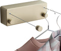 JOOM Retractable Clothesline Indoor Double Clothes Lines retracting | Heavy Duty for Drying Laundry line Outdoor|Wall Mounted Stainless Steel 13.8Feet Two line (Gold)