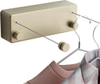 JOOM Retractable Clothesline Indoor Double Clothes Lines retracting | Heavy Duty for Drying Laundry line Outdoor|Wall Mounted Stainless Steel 13.8Feet Two line (Gold)