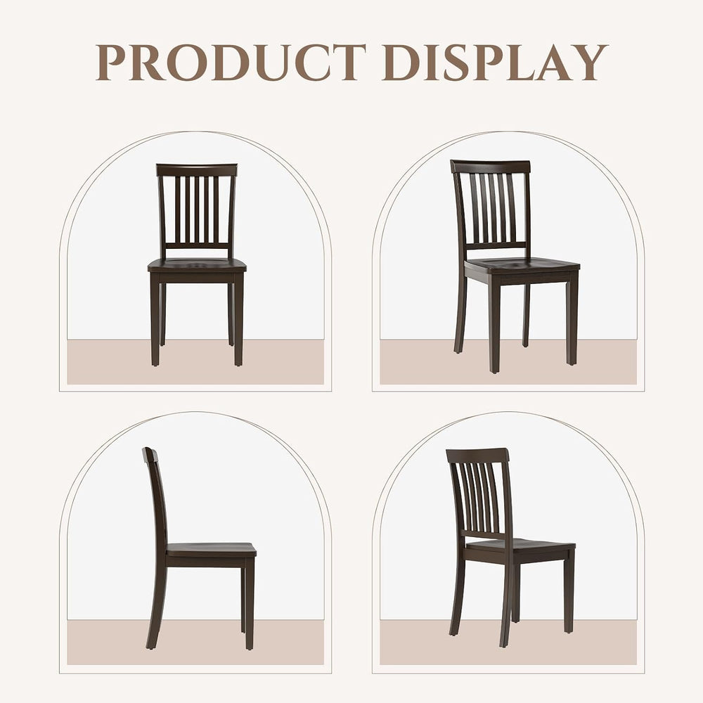 COLAMY Wooden Dining Chairs Set of 4, Spindle High Back Windsor Kitchen Side ...