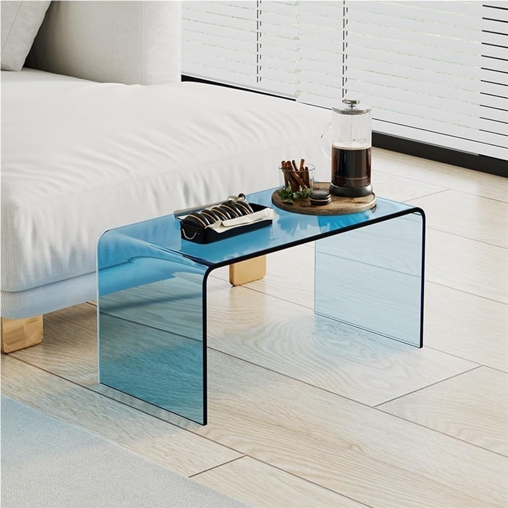 Acrylic Clear Side Table, C-Shape Bedside Table, Modern End Table, Sofa End T...