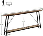 IBUYKE 78.7 Inches Extra Long Sofa Table Behind Couch, Industrial 2-Layer Console Table for Hallway, Entryway & Living Room,Rustic Brown UTMJ063H