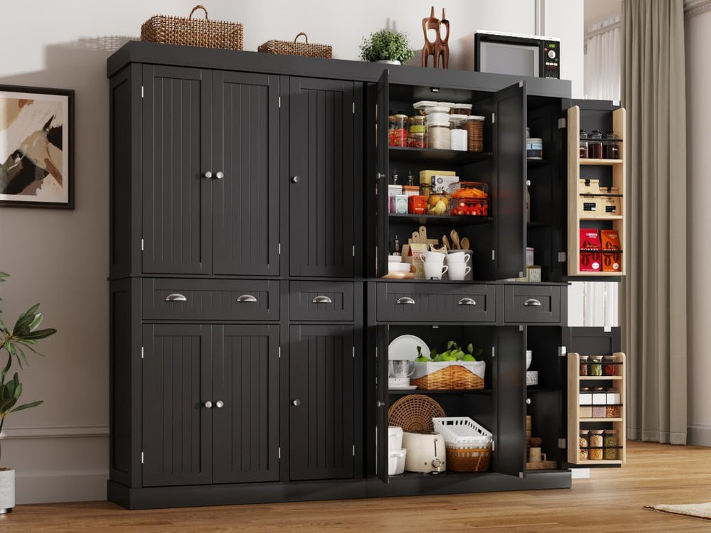 71" Tall Kitchen Cabinet Pantry Storage,Modern Kitchen Hutch Cabinet wit...