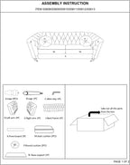 Container Furniture Direct Zenvor Velvet Chesterfield Sofa for Living Room, Apartment or Office, Mid Century Modern Couch with Diamond Tufts and Nailhead Accent, 75.98", Grey