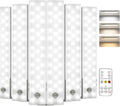 EZVALO 6-Pack Under Cabinet Lighting, 2000mAh Rechargeable Wireless Motion Sensor Lights, 62LEDs, 3 Color Temps, Dimmable, Timer, Magnetic, with Remote Control for Kitchen, Closet, Stair