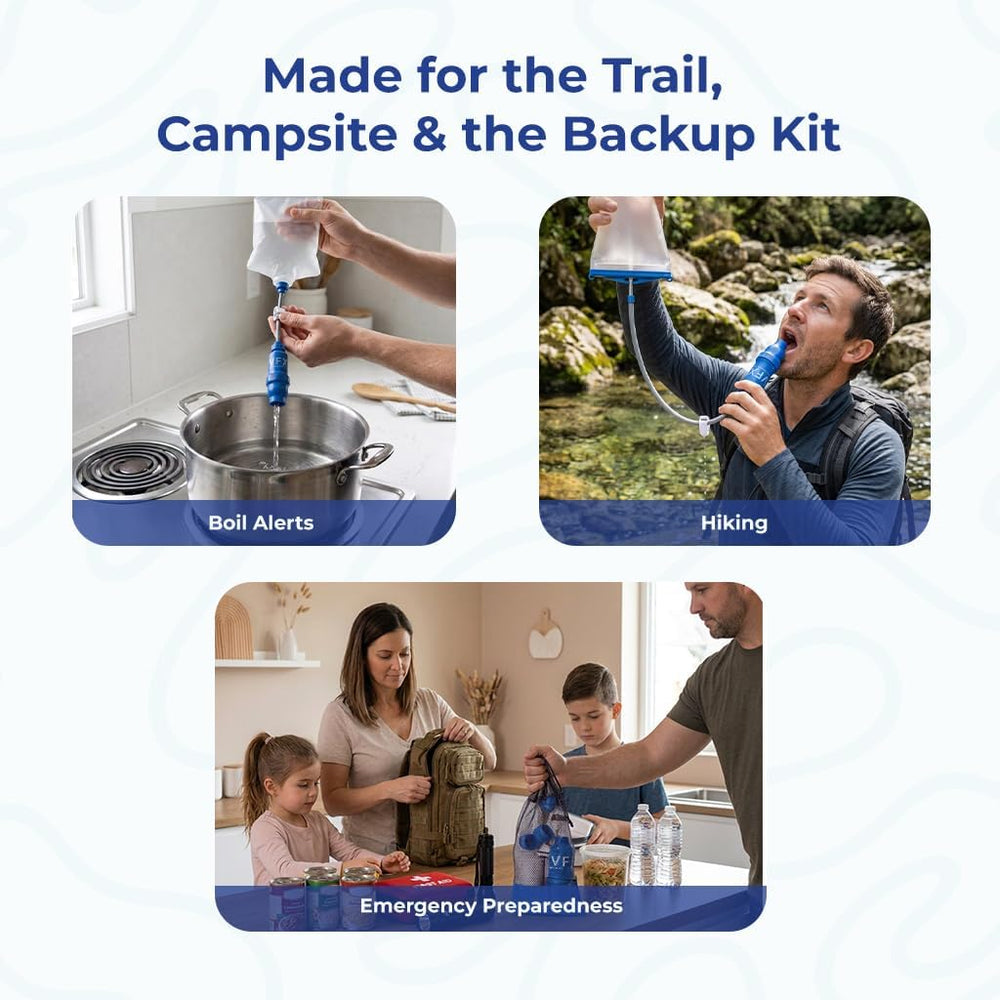 VFX All-in-One Portable Water Filter, Gravity System for Camping & Hiking