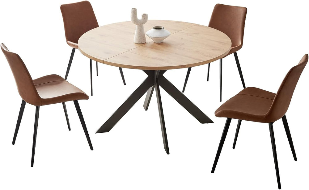 Zerifevni 46.4" Round Dining Table Set, Mid Century Modern Round Dining ...