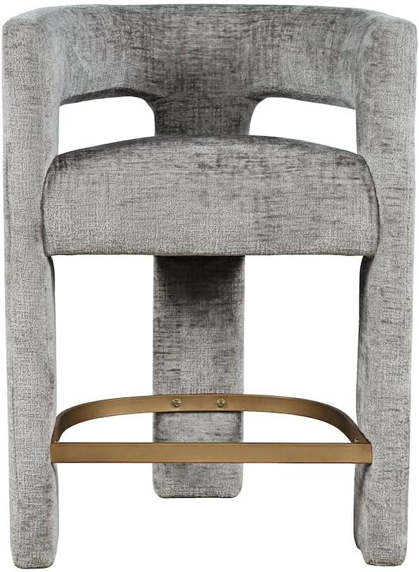 Jofran Gwen Gray Upholstered Counter Stool with Arms – Versatile Barstools – ...