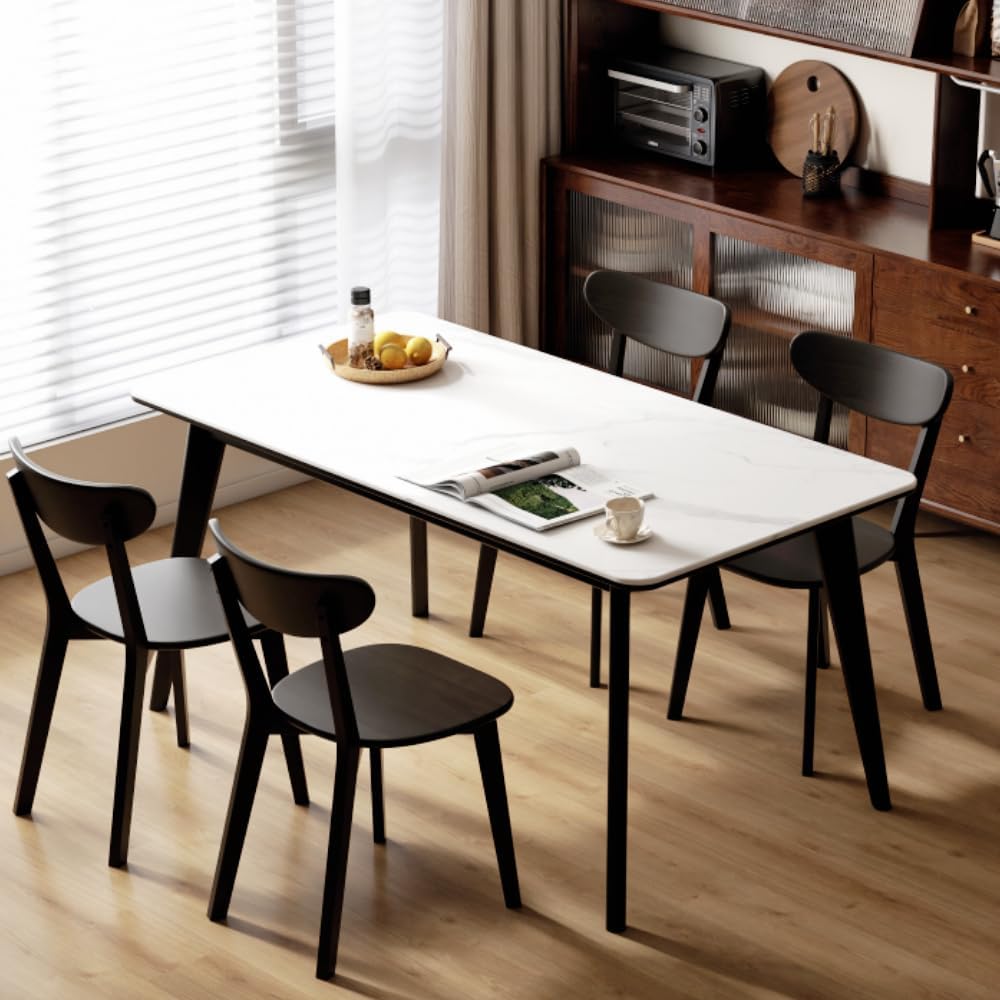Dining Chairs, Kitchen Chairs, 100% Oak Solid Wood Modern Chair with Curved B...