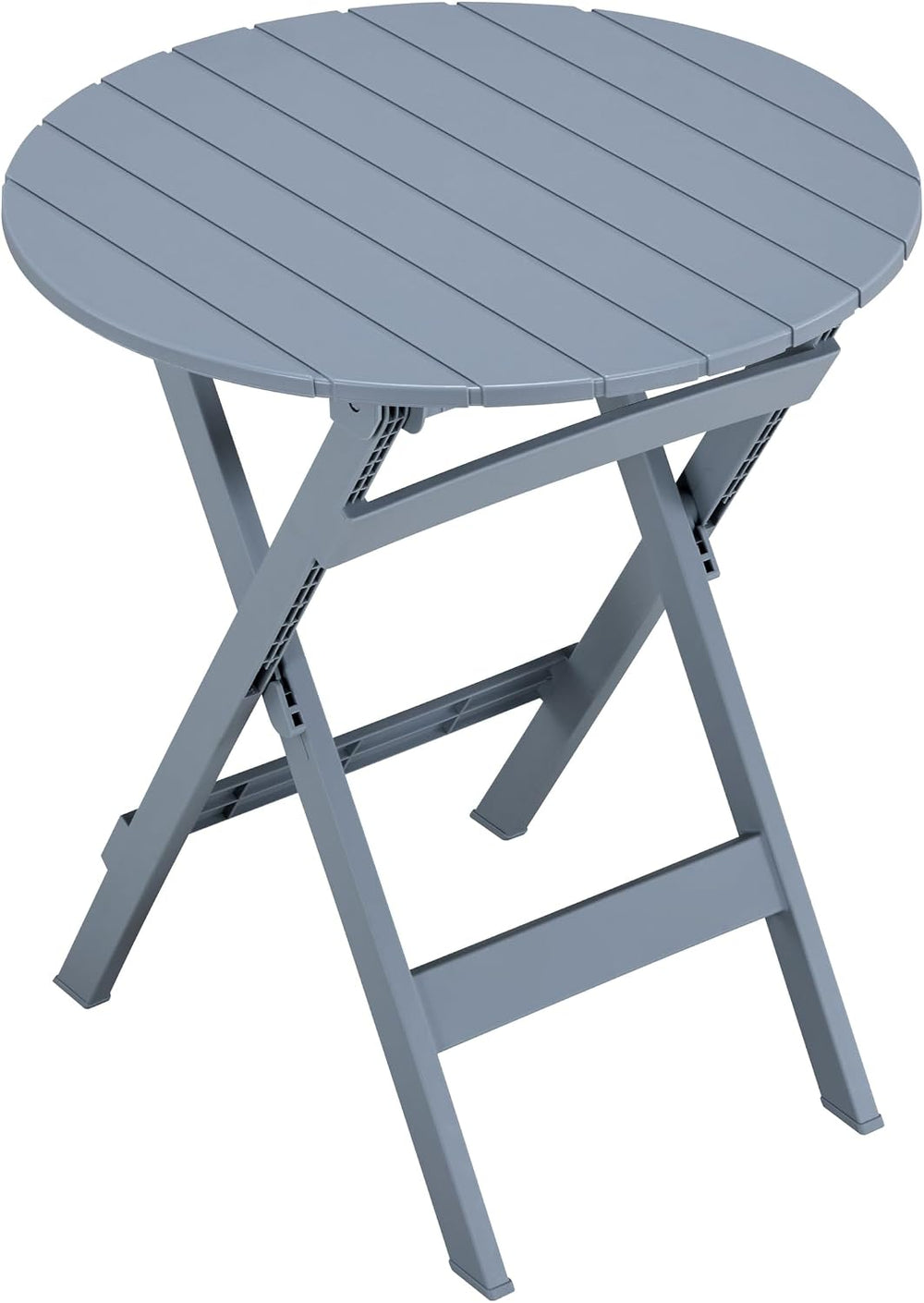 3 Piece Outdoor Bistro Set, Round Folding Patio Table and 2 Chairs, Blue