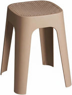 Stool Square Stool Stackable Household Stool Dining Chair with Minimalist PP Build and Secure Anti Slip Pads Suitable for Living Areas Dining Rooms, Milk Tea