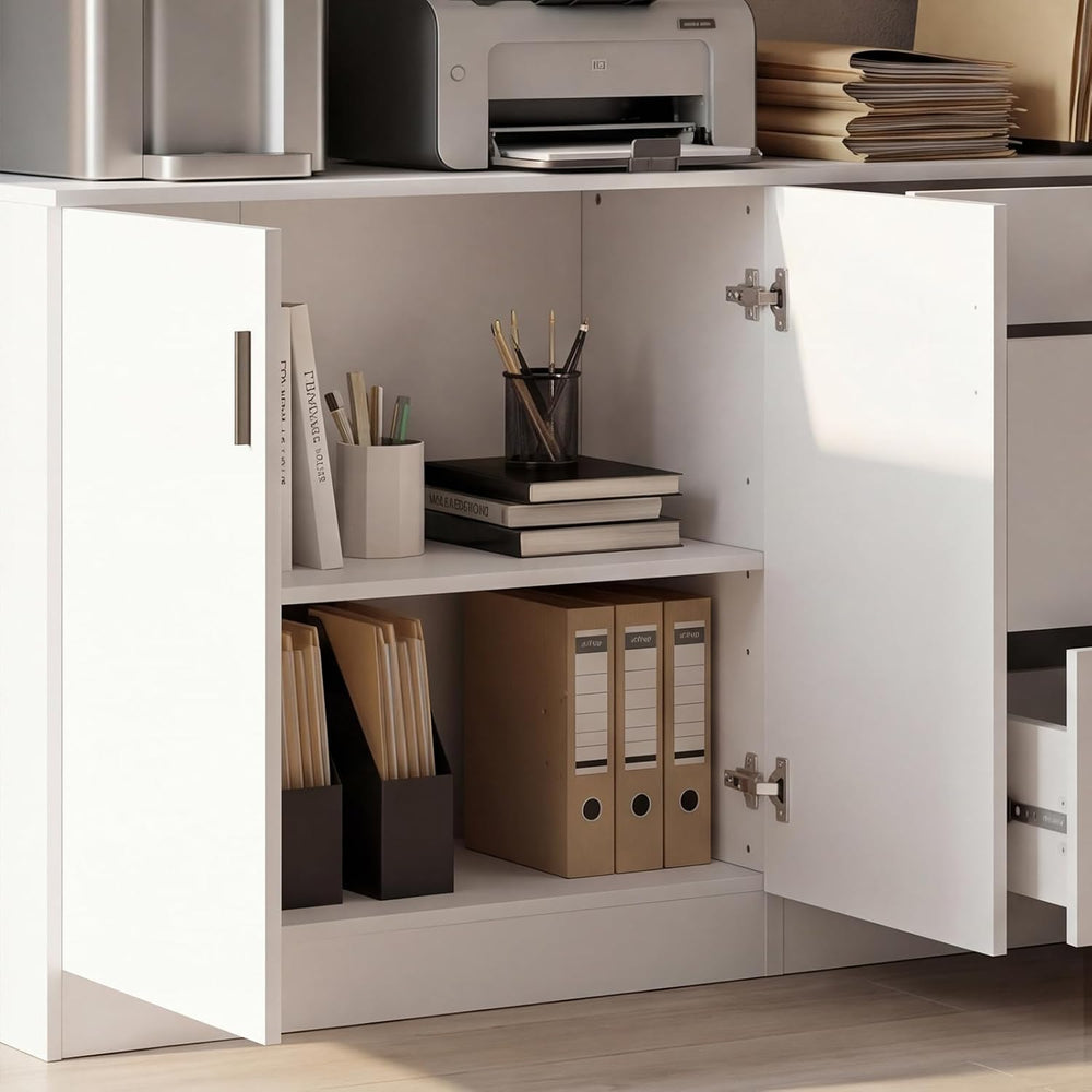 63" Wide Kitchen Pantry, 2-Piece Modern Storage Cabinet with 6 Doors and...
