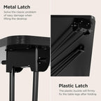Folding Desk, 31.5" Hairpin Legs Small Desk with Power Strip for Bedroom, Space Saving Foldable Computer Desk for Home Office, No Assembly Need, Black