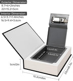 Leather Book Safe (Size 8.7"×6"×2") Real Paper Secret for Jewelry, Money and Cash, Diversion Book Safe,Hollow with Hidden,Combination Lock (M, Black-Combination)