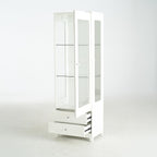 roomfitters 71'' Display Cabinet with Glass Door, Freestanding Pantry Storage Cabinet with Adjustable Shelves for Dining, White