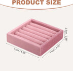 uxcell Stackable Jewelry Storage Tray, Jewelry Tray Drawer Organizer, Small Display Box for Earrings, Necklaces, Rings and Bracelets, Pink