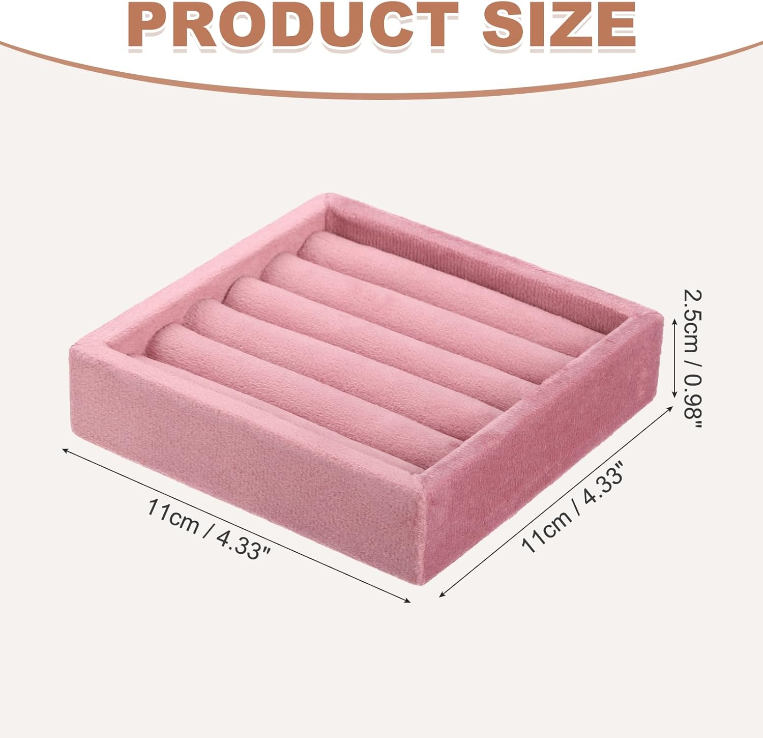 uxcell Stackable Jewelry Storage Tray, Jewelry Tray Drawer Organizer, Small Display Box for Earrings, Necklaces, Rings and Bracelets, Pink